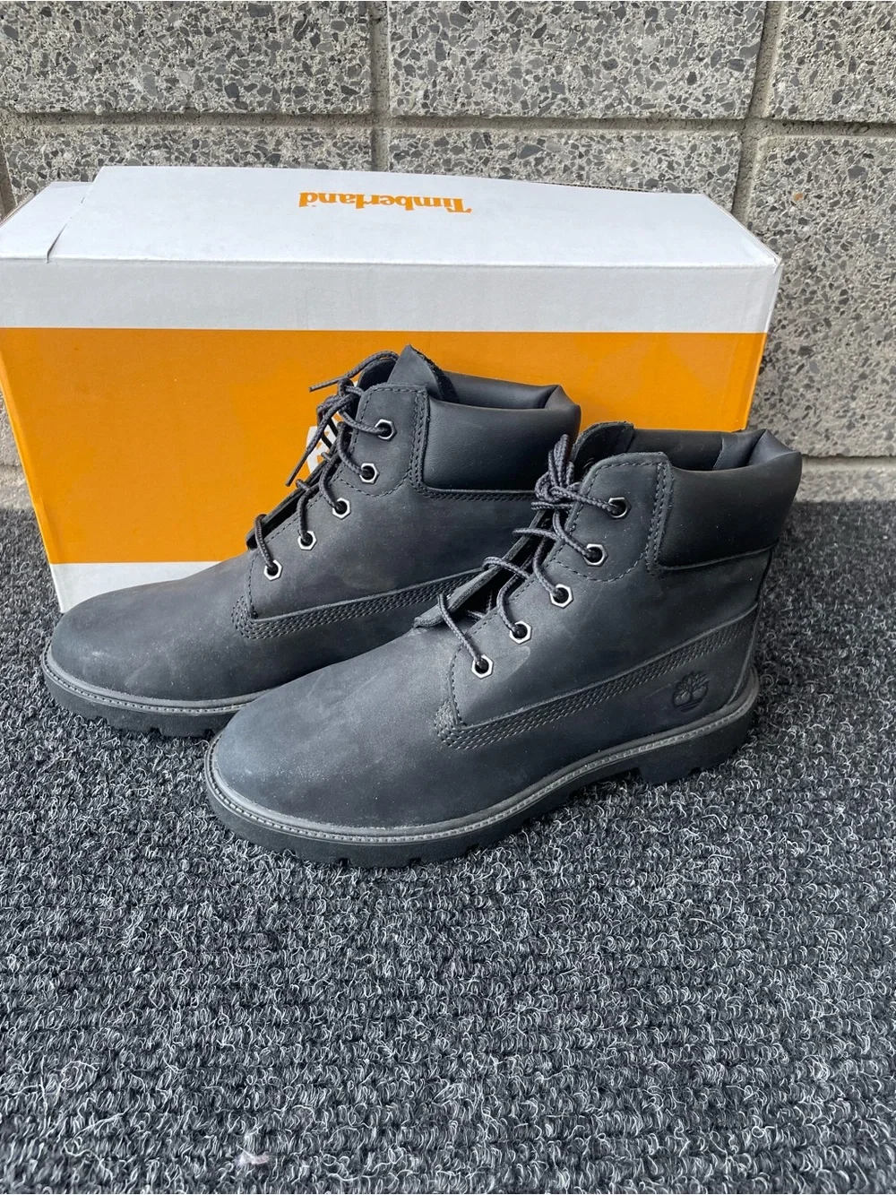 Timberland Black Boys Classic Lace-Up Work Boots